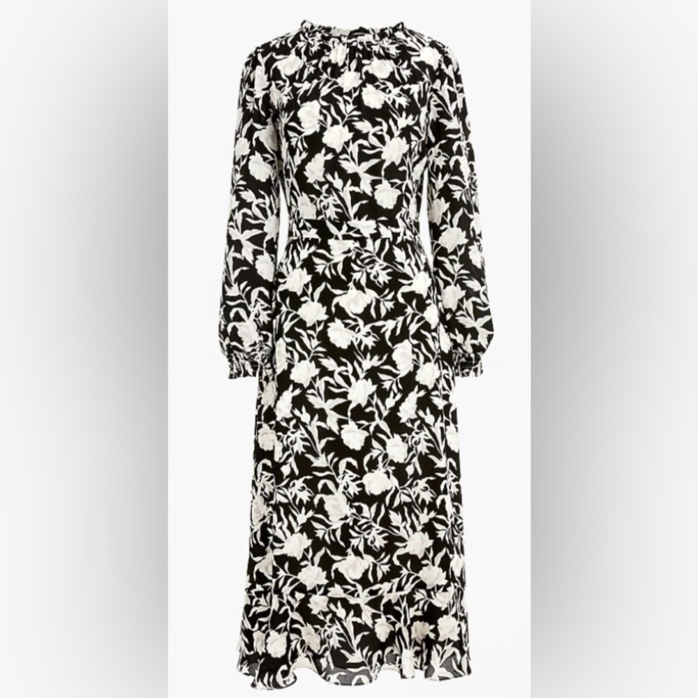 J.crew Ruffle-neck Peasant Dress Size 10.